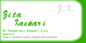 zita kaspari business card